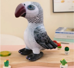Perroquet en peluche gris 20 cm