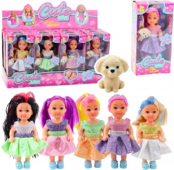 Mini Poupée en Robe avec Petit Chien