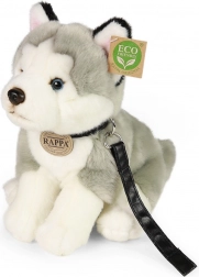 Chien en peluche Husky avec laisse 28 cm de Rappa