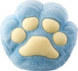 Coussin en peluche patte avec poche pour les mains, bleu 40 cm