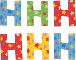 Lettre en bois H avec étoiles Bigjigs Toys