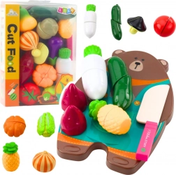 Set enfant de découpe de légumes avec planche et couteau