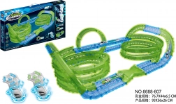 piste de course lumineuse dans le noir, 83 pièces