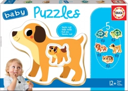 Educa Baby puzzle animaux domestiques avec bébés 5 en 1