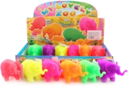Éléphant en caoutchouc hirsute lumineux, env. 12 cm