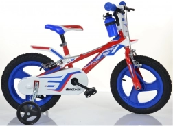 Vélo pour enfants Dino rouge-bleu-blanc 14 pouces