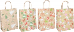 Sac cadeau de Noël, taille S (15 × 21 × 8 cm), 4 motifs