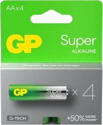 Piles alcalines AA GP Super, lot de 4