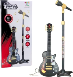 Set musical pour enfants avec guitare et micro sur trépied – noir