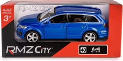 Modèle métallique RMZ City Audi Q7 V12 1:40 bleu avec portes ouvrantes et mécanisme pull-back