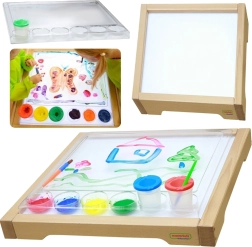 Masterkidz cadre sensoriel avec panneau LED et plateau de dessin transparent