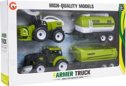 Ensemble pour enfants de véhicules agricoles avec tracteur, moissonneuse-batteuse et remorques