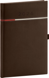 Agenda hebdomadaire Tomy brun-rouge 2026