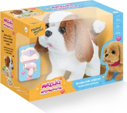 Chiot en peluche interactif Patte – set brun et blanc Mazlíci