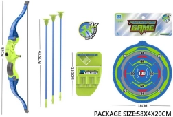 Arc bleu avec flèches et cible 57 cm