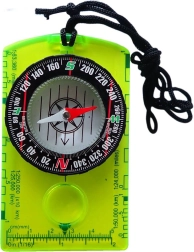 Petite boussole Acra avec loupe vert jaune néon - 1 pièce