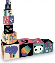 Tour empilable en carton avec illustrations d’Andy Westface