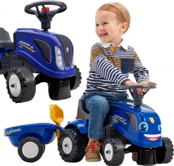 Tracteur porteur NEW HOLLAND avec remorque et accessoires pour enfants dès 1 an