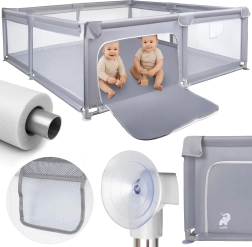 Parc pour enfants KIVO 180 × 200 cm gris