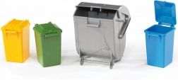 Bruder set de poubelles et conteneur pour camions-bennes 1:16