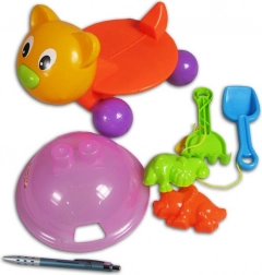 Jouet à tirer Chat avec accessoires pour le sable