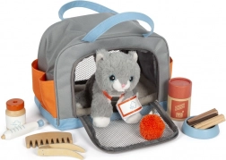 chat en peluche avec kit de soins small foot