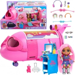 Avion arc-en-ciel rose BARBIE Extra Fly Minis avec pilote