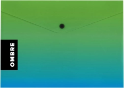 Pochette à bouton pression A5 verte OMBRE