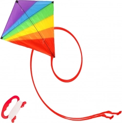 Cerf-volant arc-en-ciel 87 × 81 cm avec longue queue