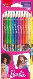 Crayons de couleur Maped avec motif Barbie, 12 pcs