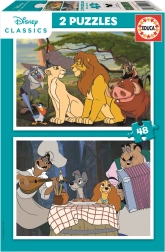 Puzzle Educa Disney Animaux 2x48 pièces