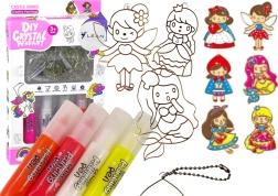 Set de pendentifs vitraux à peindre – princesses, 6 pcs