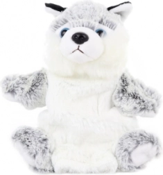 Marionnette en peluche chien husky 25 cm