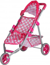 Woopie Royal poussette tricycle pour poupée cœurs rose