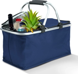 Panier isotherme pliable bleu pour les courses, 21 l