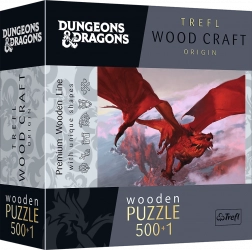 TREFL Puzzle en bois double face Dungeons & Dragons : Dragon rouge antique