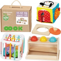 boîte Montessori 5‑en‑1 Woopie Green pour bébés 11–12 mois FSC