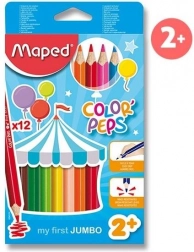 Crayons de couleur triangulaires jumbo Maped Color'Peps, 12 pièces