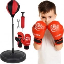 ensemble de boxe pour enfants avec poire de frappe sur pied et gants à hauteur réglable