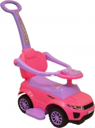 Trottinette/pousseur bébé 3-en-1 Baby Mix avec tige de guidage rose