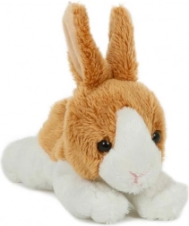 lapin en peluche brun et blanc 15 cm