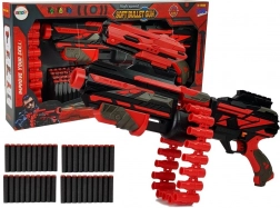 Grande carabine à projectiles en mousse rouge et noire