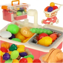Cuisine pour enfants avec évier et set de découpe 54 pièces