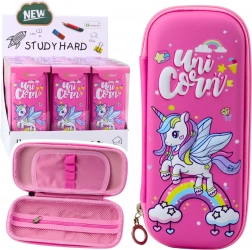 Trousse scolaire rigide Licorne rose