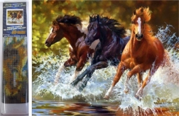 Peinture diamant – chevaux dans la rivière 30 × 40 cm