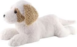 Chien en peluche bichon havanais, couché 60 cm