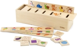 Trieur éducatif en bois VIGA – animaux, fruits, légumes et formes Montessori