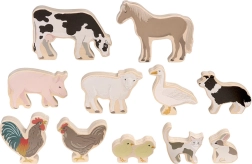 Animaux en bois Micki pour la ferme – lot de 11 figurines