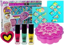 Set créatif pour filles 2-en-1 pour créer des bijoux et du nail art