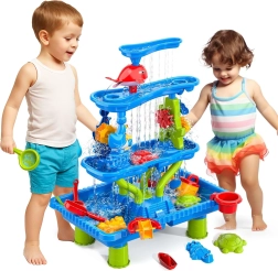 Table d’eau et de sable Woopie 4 en 1 avec cascade et dauphin